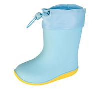 Kids Rain Boots with Pull On Drawstring Closure Lightweight Flexible Rubber Easy Clean for Kids Boy and Girl Waterproof Non-Slip Unisex Easy-On Outdoor Playing Wellies Blue