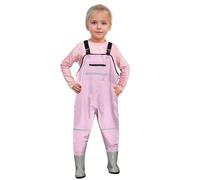 Kids Rain Pants Toddler Waterproof Raincoat Unisex Kids Suspender Rain Jumpsuit Reflective Waterproof Cartoon Trouser Mud Pants Dirty Proof Plain Strap Raincoat Overalls Pink