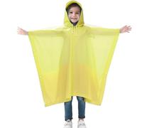 Kids Rain Poncho Boys Girls Waterproof Jacket Windbreaker Shower Resistant Cute Raincoat Outwear Lightweight and Machine Washable Outdoor Camping, Emergency Situations, Travel Yellow