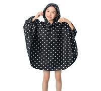 Kids Rain Poncho Carto n EVA Raincoat Jacket Cute Rain Coat Tween Boys Girls Rain Cape Light Windpro f Hoodi Outwear (Black, 9-13 Years)