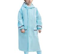 Kids Rain Poncho Coat for Girls and Boys Reusable Coats Windbreaker with Hood EVA Childrens Waterproof Rainproof Cape Outdoor Camping, Emergency Situations, Travel Blue