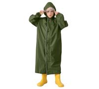 Kids Rain Poncho Long Raincoat WaterproofJacket Hooded Lightweight Breathable Reusable Outdoor Rainwear Rain Coats Children Plain Buttons Cover School Bag for Girls Boys for School