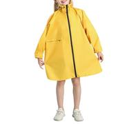 Kids Rain Poncho Outdoor Waterproof Jacket Reusable Coats All in One Hooded Raincoat Easy to Dry Rainproof Cape Girls Boys Age 2-13 Years Yellow