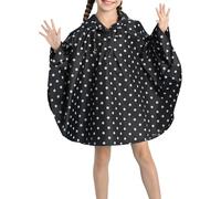 Kids Rain Poncho Raincoat Jackets Reusable Coats Windbreaker with Hood Easy to Dry Portable for Toddler Age 1-10Years Black