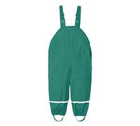 Kids Rain Trousers Boys Girls Waterproof Bib Overalls Rain Dungarees Mud Proof Pants with Reflective Strip Outdoor Windproof Lightweight Thin Play Cycling Rainwear for 2-7 Years Green