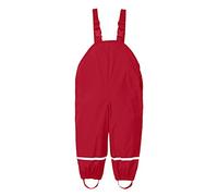 Kids Rain Trousers Boys Girls Waterproof Bib Overalls Rain Dungarees Mud Proof Pants with Reflective Strip Outdoor Windproof Lightweight Thin Play Cycling Rainwear for 2-7 Years Red