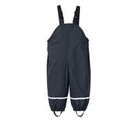 Kids Rain Trousers Waterproof Boys Dungarees Reflective Strips Adjustable Braces Girls Lightweight Overalls Mud Jumpsuit Windproof Toddler Rain Pants Breathable (1-Black, 1-3 Years)