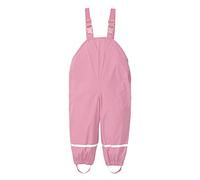 Kids Rain Trousers Waterproof Boys Dungarees Reflective Strips Adjustable Braces Girls Lightweight Overalls Mud Jumpsuit Windproof Toddler Rain Pants Plain Breathable (12-Pink, 4-5 Years)