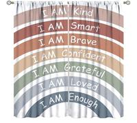 Kids Rainbow Curtains,Colorful Rainbow Inspirational Quote Home Decor Drapes for Bedroom Living Room Nursery Window Treatment 2 Panels Set Total Size 42" W X 63" L Inch