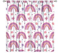 Kids Rainbow Curtains,Pink Purple Rainbow Print Girl Room Decor Drapes for Bedroom Living Room Nursery Window Treatment 2 Panels Set Total Size 42" W X 63" L Inch