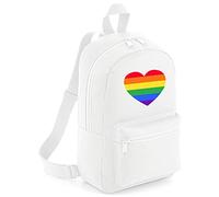 Kids Rainbow Pride Flag Mini Backpack - LGBTQ Back to School Gift Cute LGBT Proud Present for School Girl - Gay Lesbian School Bag Stationary, White