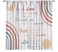 Kids Rainbow Quote Curtains,Boho Colorful Inspirational Quotes Home Decor Drapes for Bedroom Living Room Nursery Window Treatment 2 Panels Set Total Size 42" W X 45" L Inch