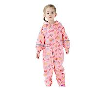 Kids Raincoat - All In One Waterproof Hooded Puddle Suit - Lightweight Portable Rainsuit Jacket - S-XXL