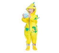 Kids Raincoat Dinosaur Rabbit Space Look Button Hooded Waterproof Raincoat Unisex Waterproof Jacket (For Kids 3-9 Years Old, Sizes M-XXL)