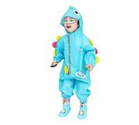 Kids Raincoat Dinosaur Rabbit Space Look Button Hooded Waterproof Raincoat Unisex Waterproof Jacket (For Kids 3-9 Years Old, Sizes M-XXL)