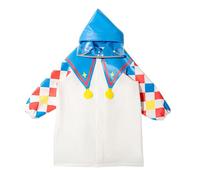 Kids Raincoats Boys Girls Waterproof Rain Jacket Reusable Coats All in One Hooded Raincoat Cute Outwear Lightweight Rainwear Age 2-13 Years Blue