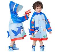 Kids Raincoats for Girls Boys Rain Jacket Children Toddler Rain Wear Hooded Rain Poncho Reusable Rainwear with Backpack Cover