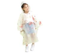 Kids Raincoats Lightweight Waterproof Poncho Coat Rain All in One Rainsuit EVA Childrens Rainwear for Camping, Emergency Situations, Travel Pink