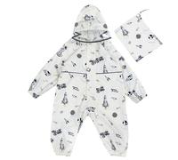 Kids Raincoats Lightweight Waterproof Poncho Coat Raincoat Windbreaker Shower Resistant Easy to Dry Rainwear for Toddler Age 1-10Years White