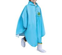 Kids Raincoats Lightweight Waterproof Poncho Coat Reusable Rainwear Windbreaker Shower Resistant EVA Childrens Portable Raincoat Muddy Suit for Childs 1-9 Years Blue