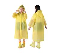 Kids Raincoats Outdoor Waterproof Jacket Lightweight Raincoat All in One Hooded Cartoon Rainwear Portable for Toddler Age 1-10Years Yellow