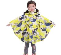 Kids Raincoats Waterproof Rain Poncho Girls Boys Rain Jacket Toddler Rain Coats Lightweight Rainwear Cute Rainproof Cape for 1-9 Years Yellow
