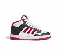 Kids Rapid Court Mid Trainers in Leather White/Black/Red