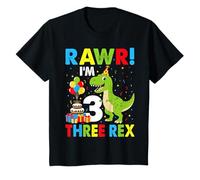 Kids Rawr I'm 3 Three Rex Dinosaur T-Rex 3rd Birthday T-Shirt