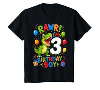 Kids Rawr I'm 3 Years Old Bday Boy T-Rex Dinosaur 3rd Birthday T-Shirt