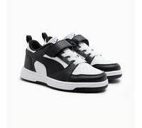 Puma Kid's Unisex Rebound V6 Lo Velcro Trainers - White/black, White/Black, Size 11 Younger White/Black