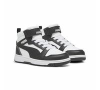 PUMA Boy's Unisex Kids Rebound V6 MID AC+ PS Sneaker, White Black-Shadow Gray, 10 UK Child
