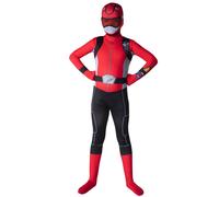 Kids Red Beast Morpher Power Ranger Morphsuit Superhero Fancy Dress Costume