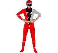 Kids Red Dino Fury Morphsuit Boys Power Rangers Superhero Fancy Dress Costume