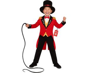 Kids Red Ringmaster Costume S - XL Boys Girls Lion Tamer Circus Fancy Dress