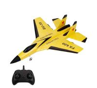 Kids Remote Control LED EPP Foam Glider Plane Toy, Electric Airplane Toy with 15 Minutes Flight Time for Yard Park Grass (yellow)