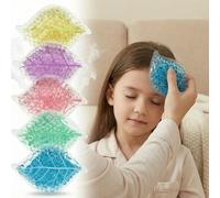 Kids Reusable Ice Packs for Injuries, 6 Color Cold Therapy Leaf Shape Packs for Children's Boo Boos, Toothaches, Bruises Relief
