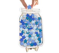 Kids Reward Jars - 64 Piece Wooden Incentives Set, Positive Behavior Motivation Tools for Classroom, Home, Kindergarten, Toddler, Routine
