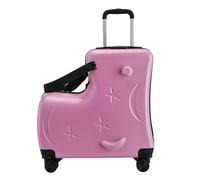 Kids Ride Luggage for Girls | 3-Digit Password Lock Toddler Carry Luggage,20in Trolley Case with Seat Belts, Handlebars, Pedals, Silent Wheels for Boys
