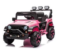 Kids Ride On Car, 12V Battery-Powered Toy Car with Remote Control, 1 Seater Kids Electric Ride on Truck Music Horn LED Lights 4 Spring Suspension Wheels Vehicle Toy for Children