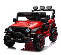 Kids Ride On Car, 12V Battery-Powered Toy Car with Remote Control, 1 Seater Kids Electric Ride on Truck Music Horn LED Lights 4 Spring Suspension Wheels Vehicle Toy for Children (Red)