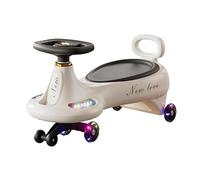 Kids Ride On Car Wiggle Car with Lights & Music Anti-Rollover Swing car for Boys Girls Ages 1-8 Indoor Outdoor Toy(Nero,With Lights and music)