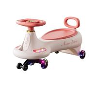 Kids Ride On Car Wiggle Car with Lights & Music Anti-Rollover Swing car for Boys Girls Ages 1-8 Indoor Outdoor Toy(Rose,With Lights and music)