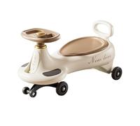 Kids Ride On Car Wiggle Car with Lights & Music Anti-Rollover Swing car for Boys Girls Ages 1-8 Indoor Outdoor Toy(Brown,No Lights and music)