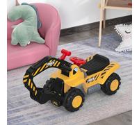 Kids Ride On Excavator Digger w/ Storage Basketball Net Steering NO POWER Wheel Vehicle Truck Toy