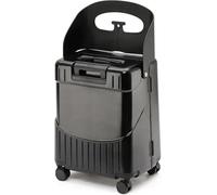Kids Ride On Luggage - Lockable Carry-On with Seat & 4 Spinner Wheels, Heavy-Duty Compartmental Suitcase w/Tie & Bag Hooks for Travel(Color:Black)