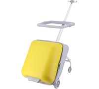 Kids Ride-on Luggage, Travel Carry On Suitcase with Height Adjustable Handle and Seat Trolley