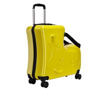 Kids Ride On Madure - 3 Digit Passions Blocks Children In Travel Luggage, Toddler Luggage In | 20 Inch Case with Safety Belts, Handlebar, Pedals, Wheels , Yellow, Consulte la descripción, See