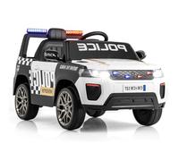 Kids Ride on Police Car, 12V Battery Powered Cop Car with Remote Control, Wireless Connection, Radio, Music, USB, Siren Flashing Lights, Toddler Electric Vehicle for Boys Girls 3-8 Years Old (White)