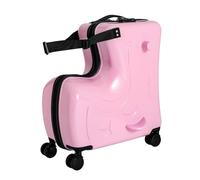 Kids Ride-on Suitcase, 20 Inch Portable Rolling Luggage with 360° Silent Spinner Wheels, Seat and Safety Belt for Ages 3-6, Ideal for Travel