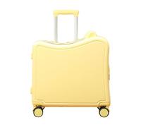 Kids Ride on Suitcase Carry on Size Quiet with Wheels 20inch Travel Luggage Trolley Luggage for Business Airplanes Boys Girls, Yellow